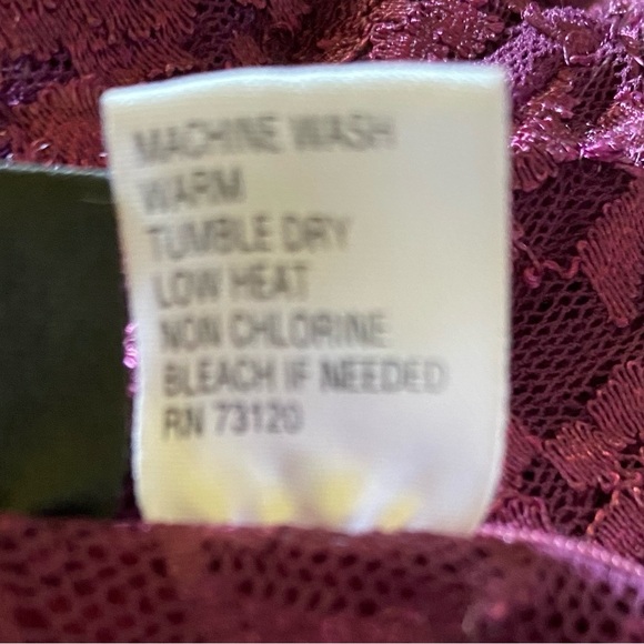 FREDERICK’S OF HOLLYWOOD lingerie eggplant purple sheer robe lace nighty size M - Picture 2 of 11